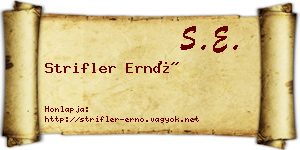 Strifler Ernő névjegykártya